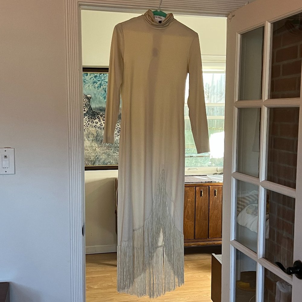 Lilli Diamond of California cream fringe dress